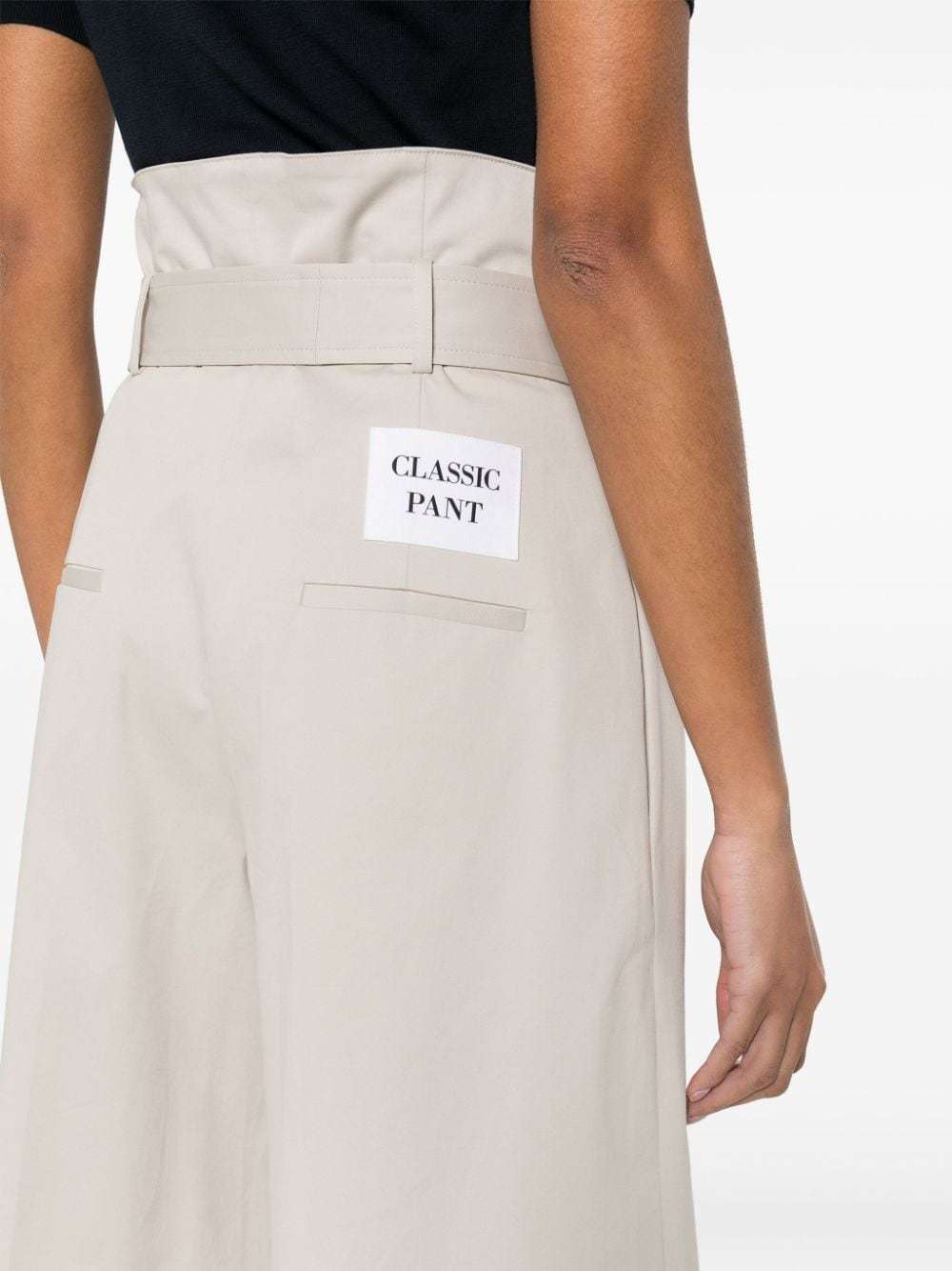 Moschino Pleated Twill Wide Trousers In White