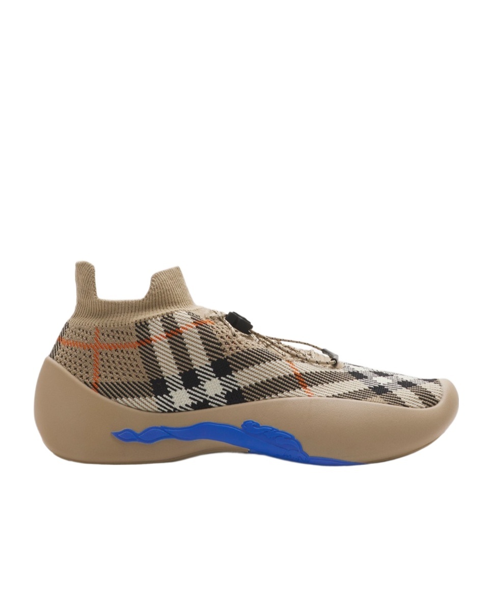 Burberry 'checkered Knit Neptune Sne In Brown
