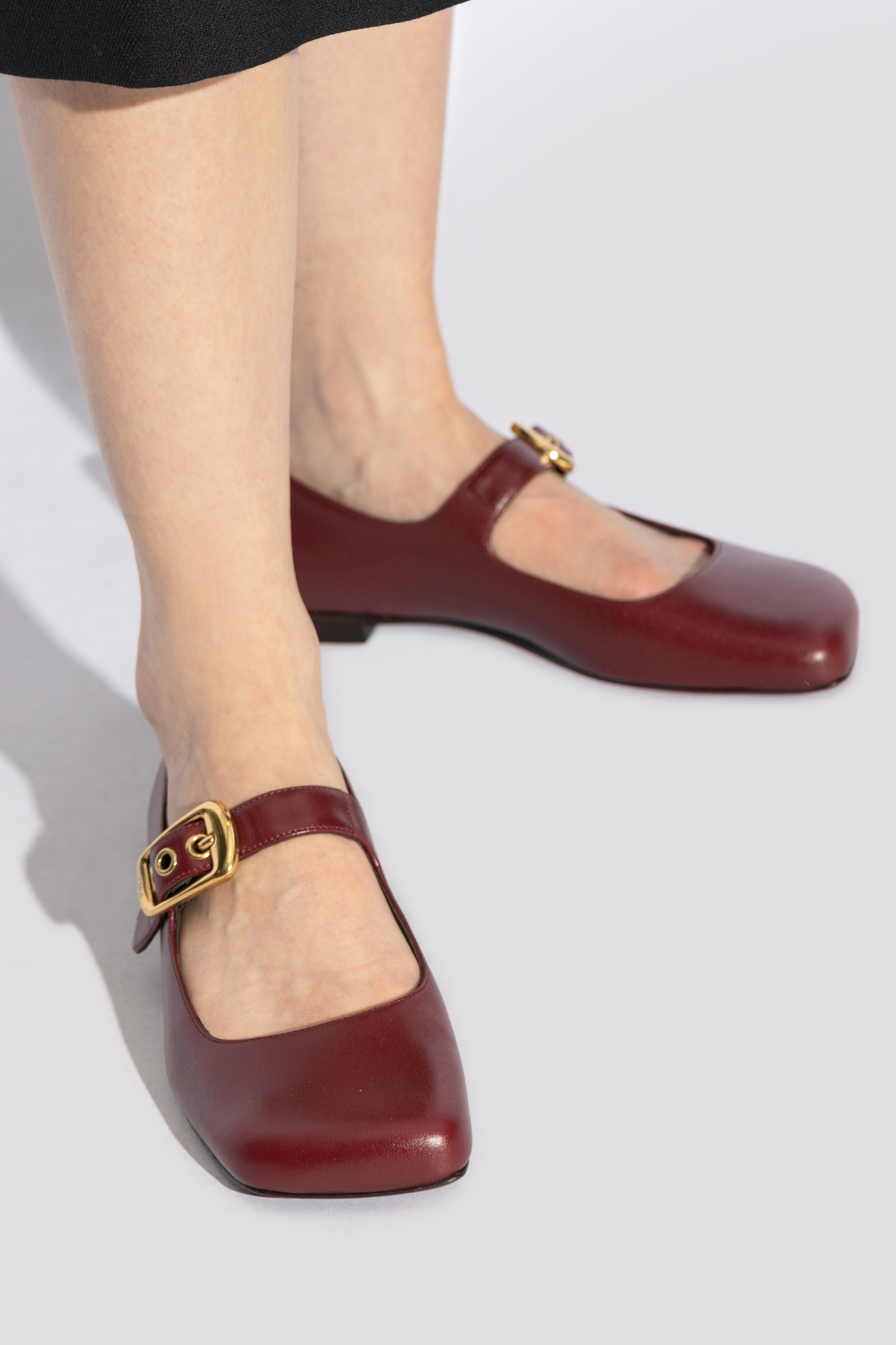 Chloé Polly Mary-jane Ballet Flats In Brown