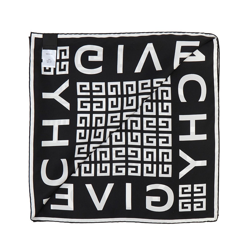 Givenchy 4g Pattern Silk Scarf In Black
