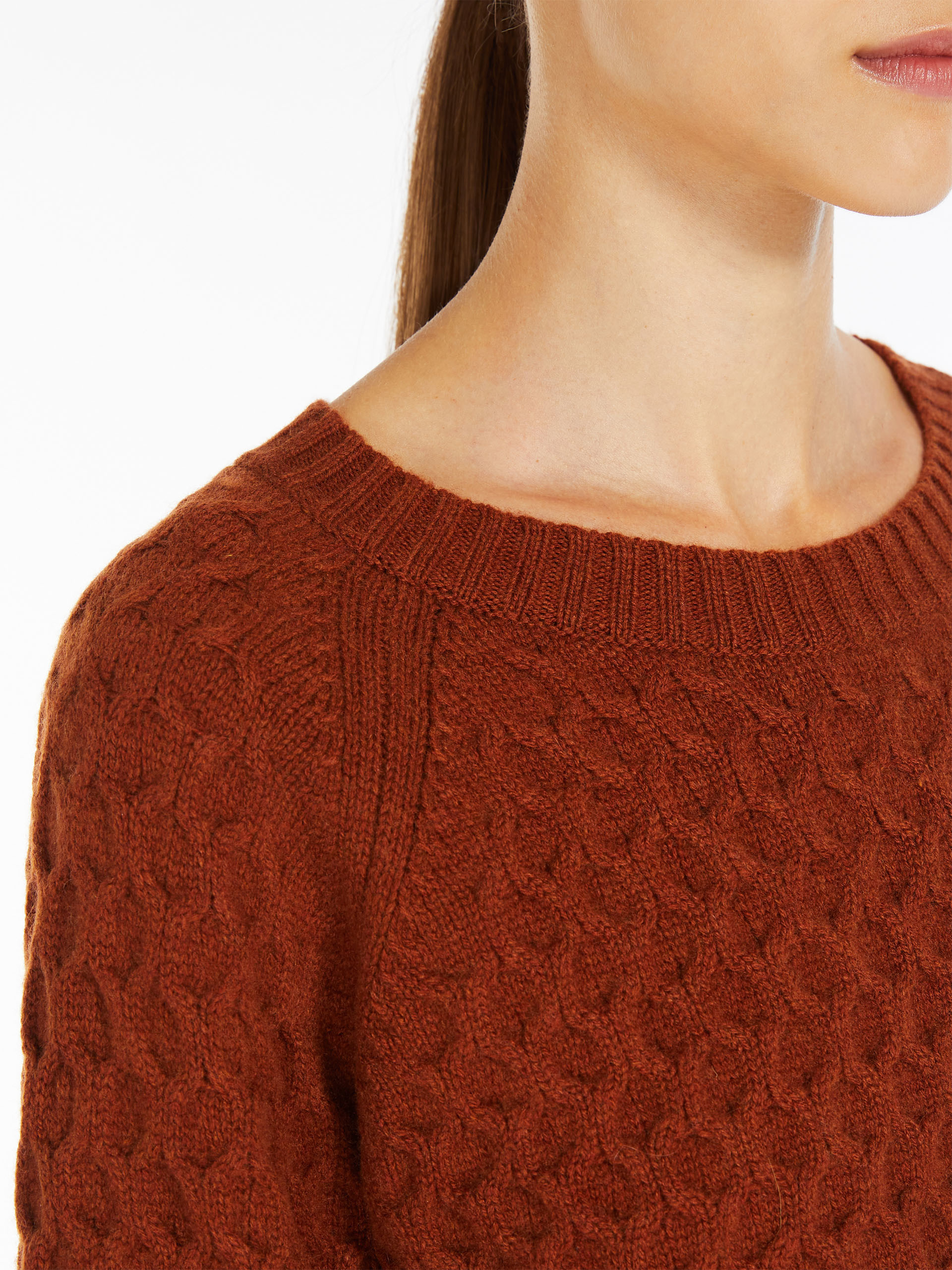 Shop Max Mara Wool Cashmere Knitted Sweater In Brown
