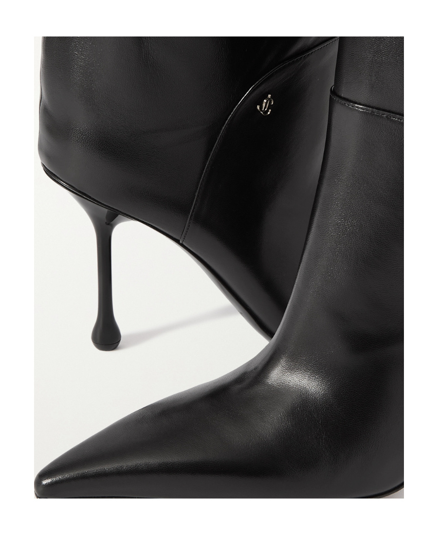 Jimmy Choo Cycas 95 Black Leather Boots In Black