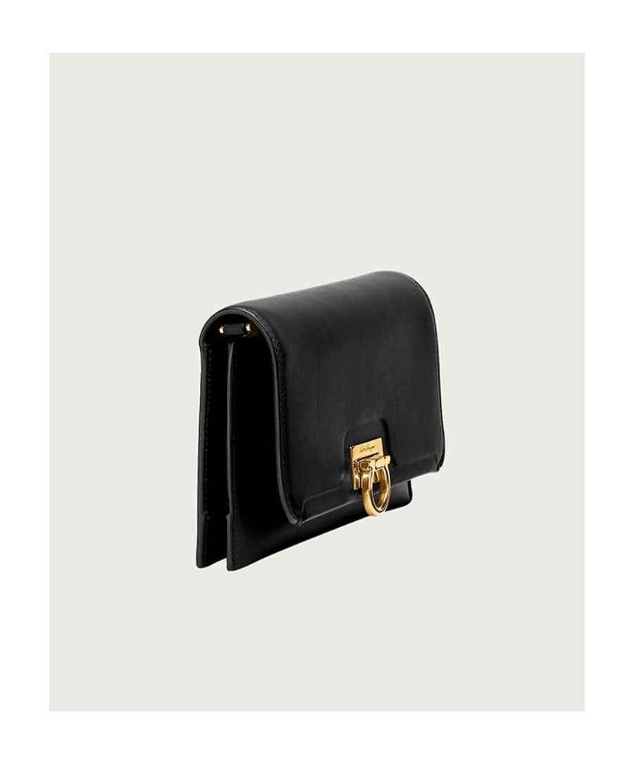 Ferragamo Gancini Mini Shoulder Bag In Black