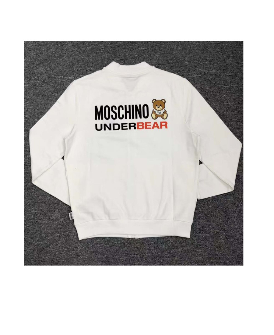 Moschino Printed Pattern Casual Jacket In White