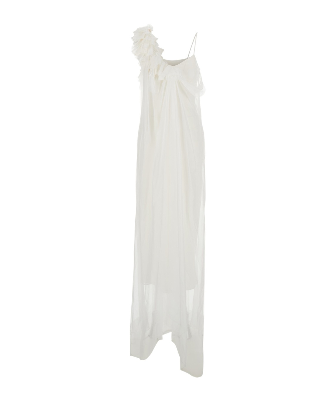 Alberta Ferretti Ruffled One-shoulder Maxi Dress In White