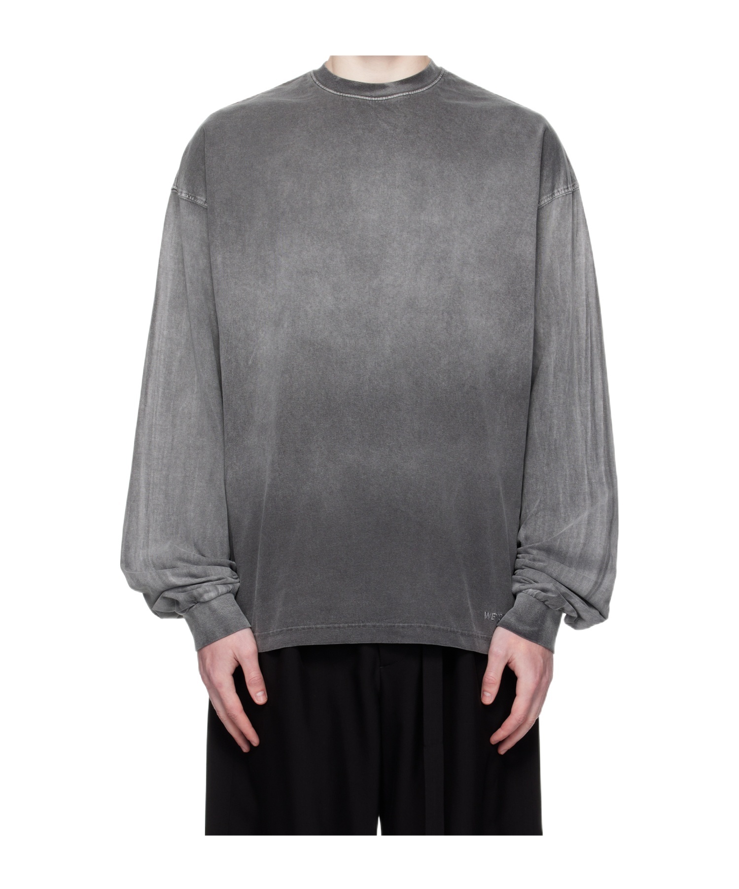 We11 Done Gradient Dye Long Sleeve T-shirt In Black