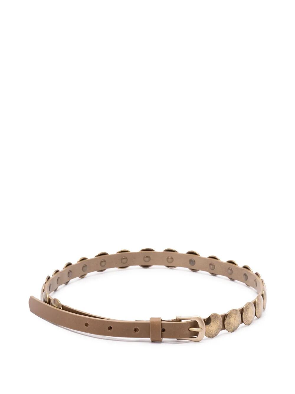 Golden Goose Belt Trinidad Thin Washed Leather Flesh Side With Studs Accessories In Brown