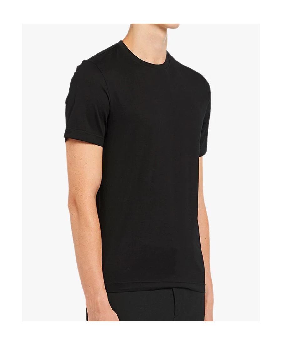 Prada Short Sleeved Crewneck T-shirt In Black