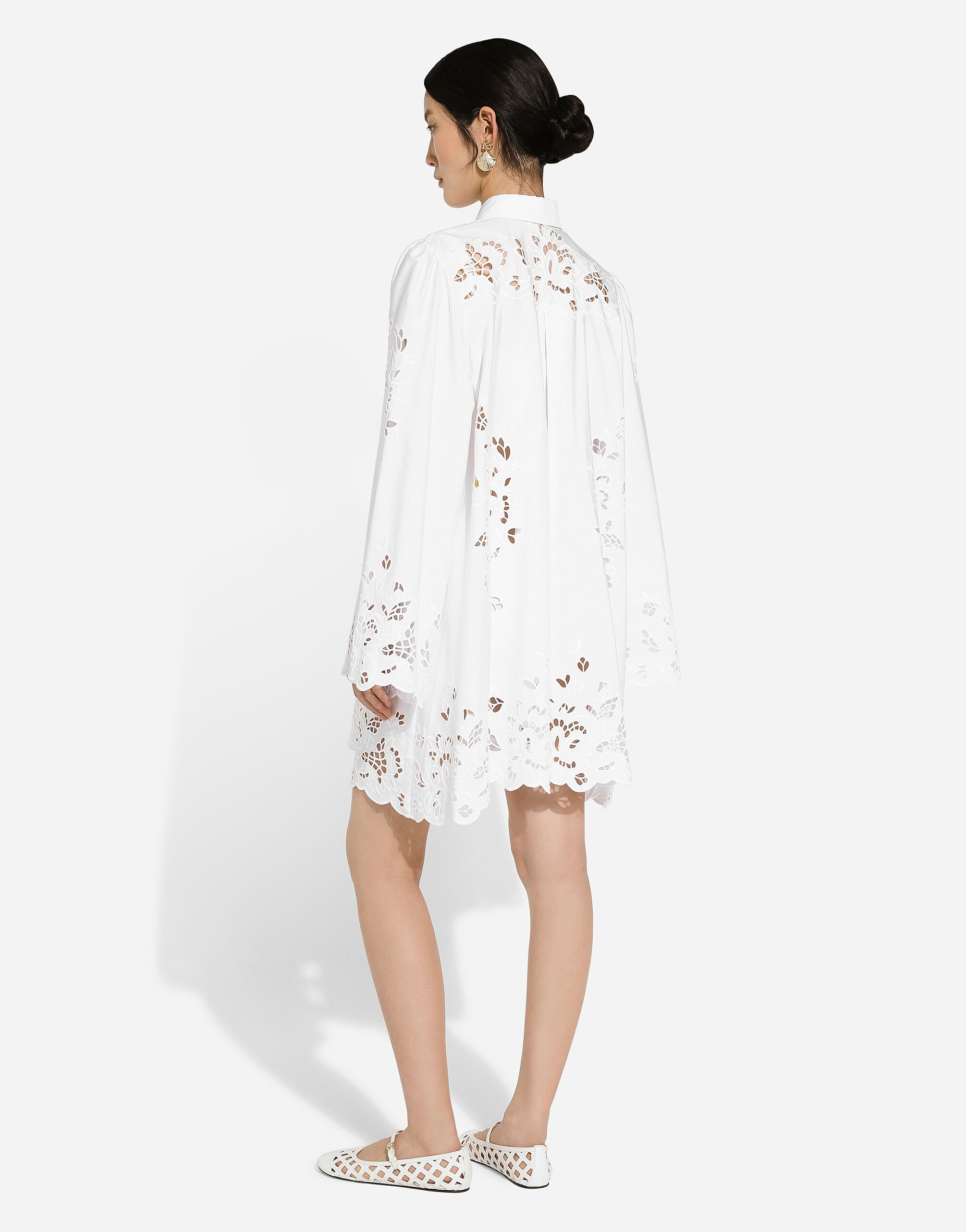 Dolce & Gabbana Shirt Dress With Cut-out Detailing In White