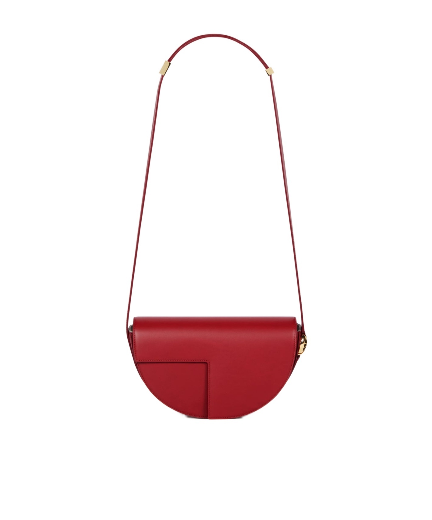 Patou Leather Shoulder Bag Adjustable Strap In Red