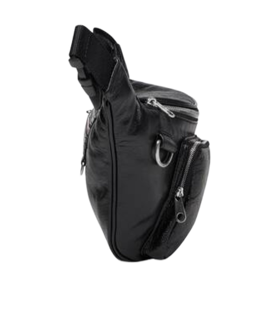 Balenciaga Super Busy Branded Fanny Pack In Black