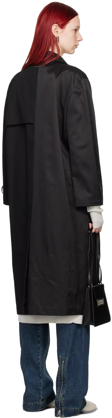 Mm6 Maison Margiela Long-sleeved Lapel Windbreaker In Black