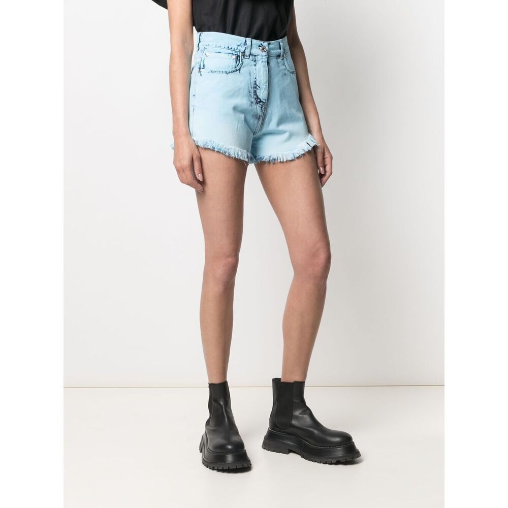 MSGM DISTRESSED-EFFECT DENIM SHORTS