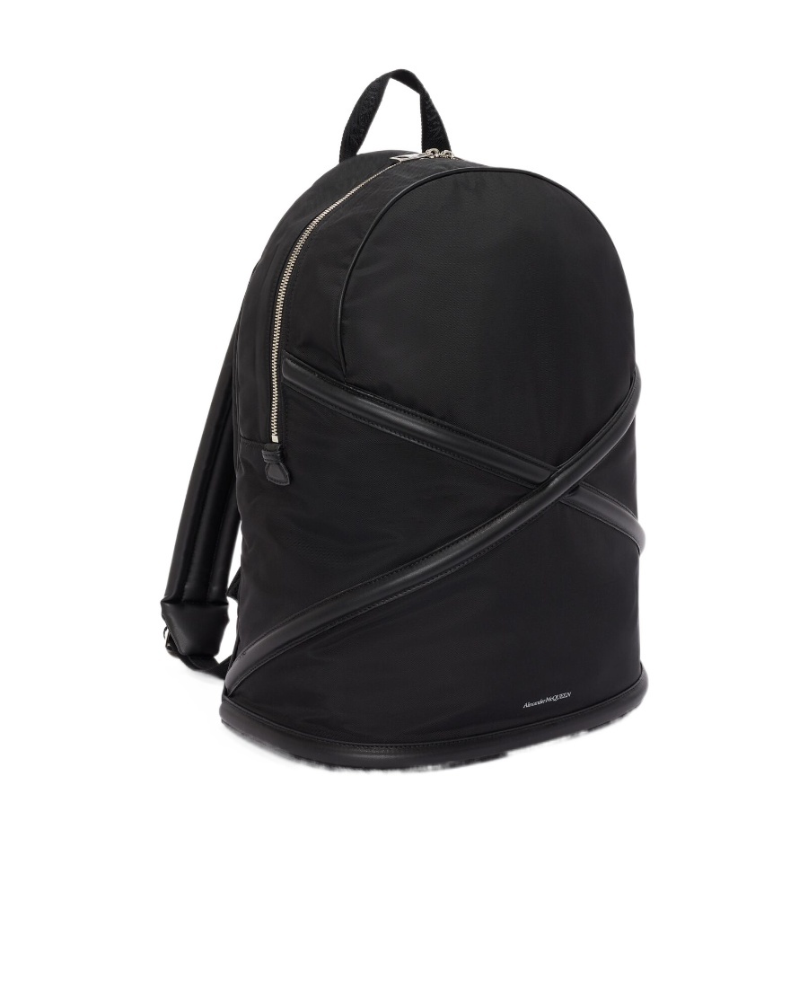 Alexander Mcqueen The Harness Logo Backpack In Black