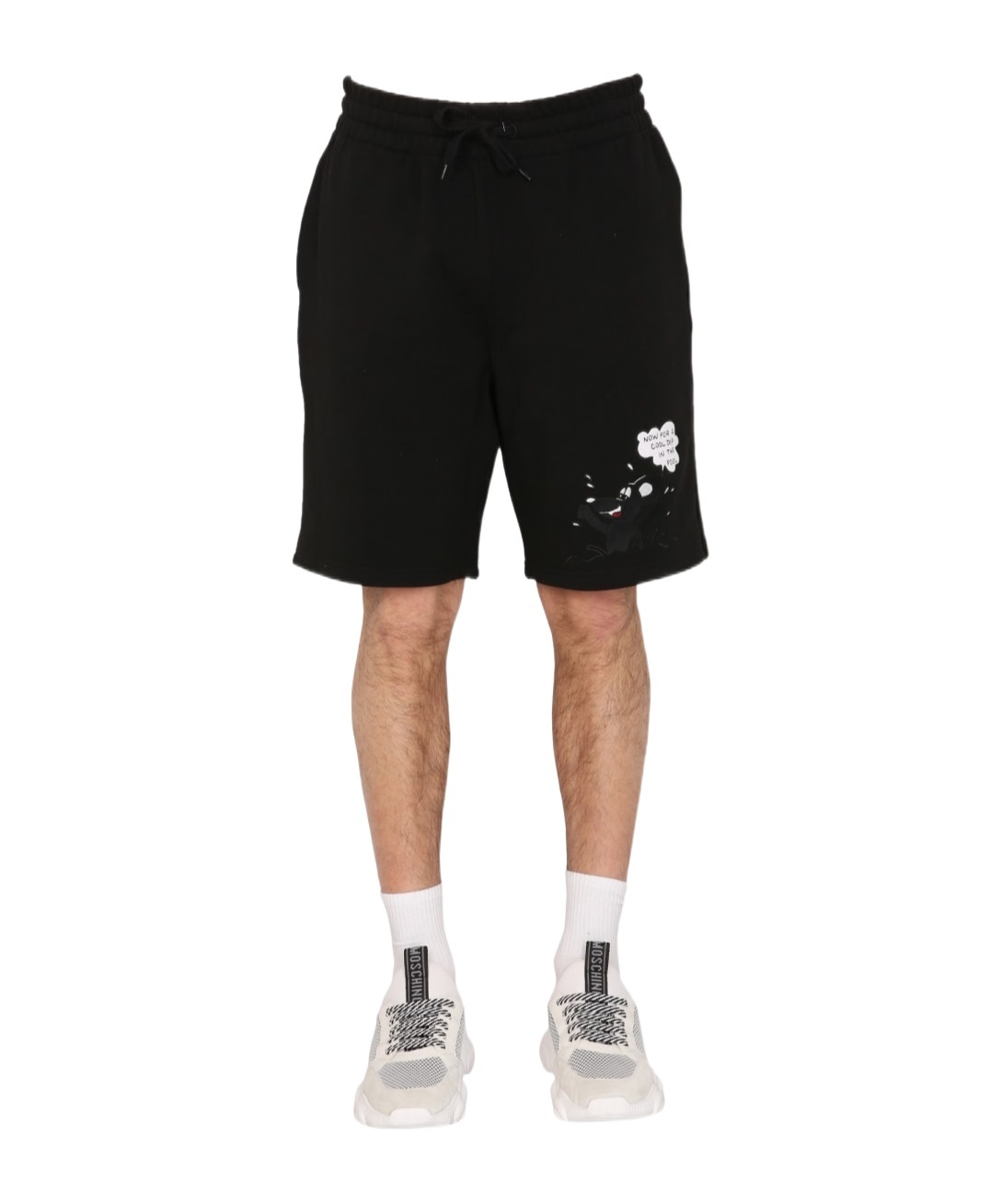 Moschino Elastic Waist Shorts In Black