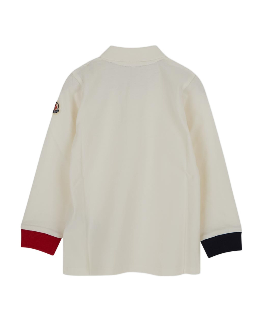 Moncler Button Detailed Long-sleeved Polo Shirt In White