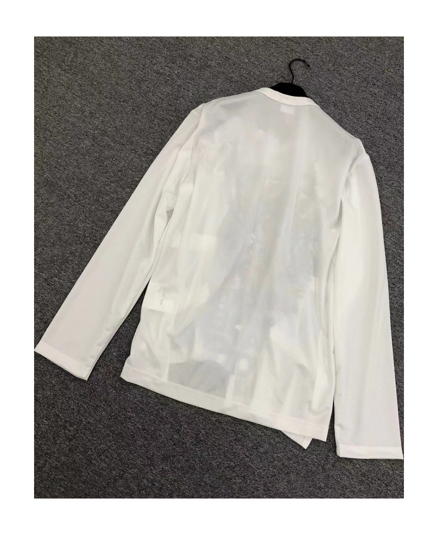 Comme Des Garçons Long-sleeved T-shirt With Printed Pattern In White