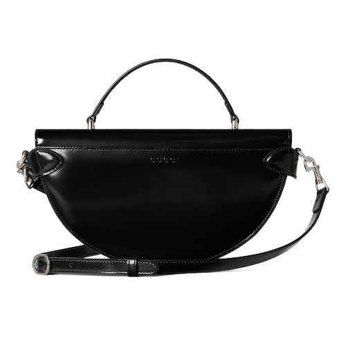 Gucci Small Half-moon Top Handle Bag In Black
