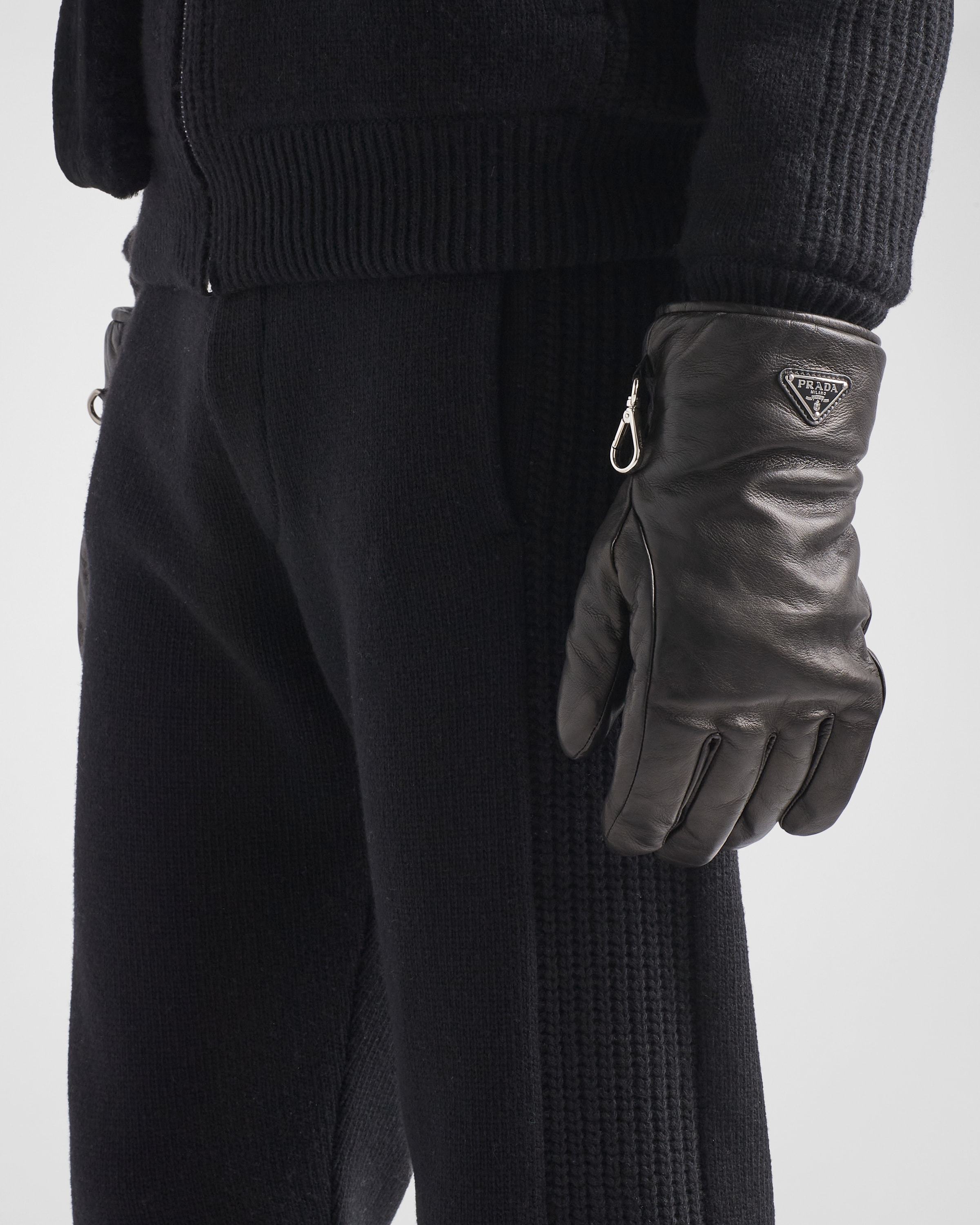 Prada Fine-knit Cashmere Track Pants In Black