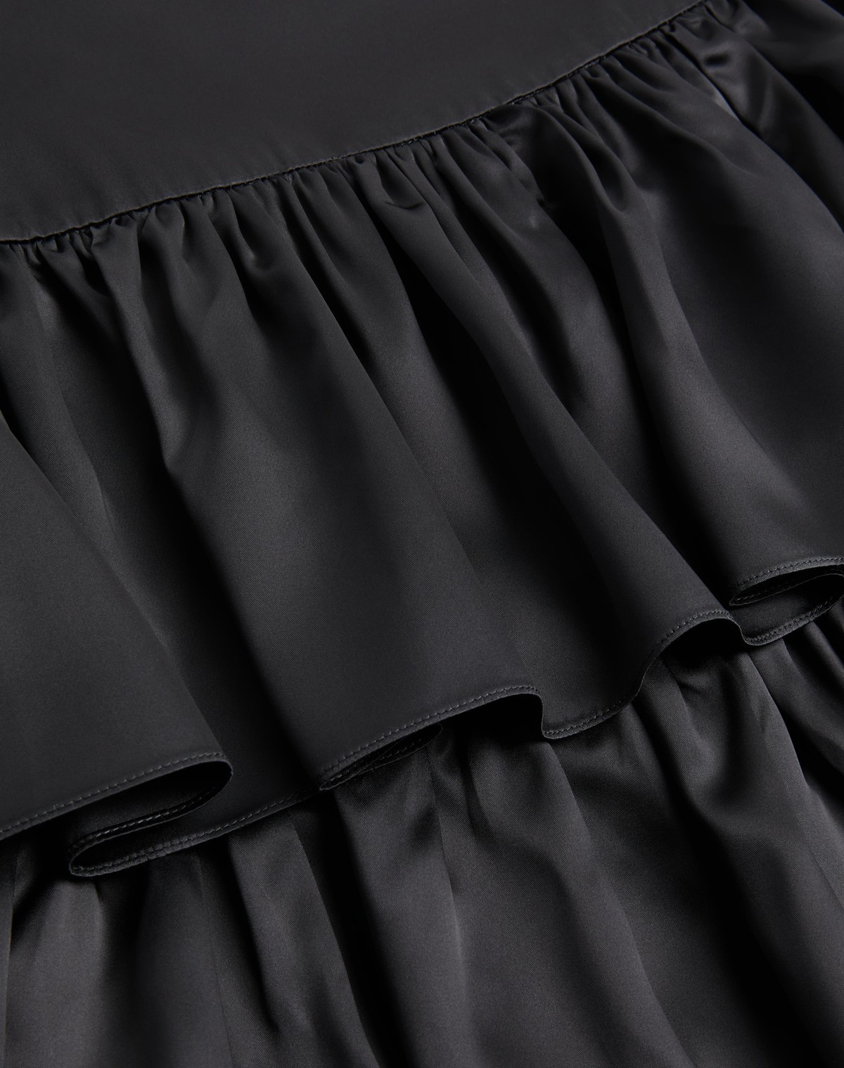 Valentino Ruffled Taffeta Skirt Woman Black 42 In Black