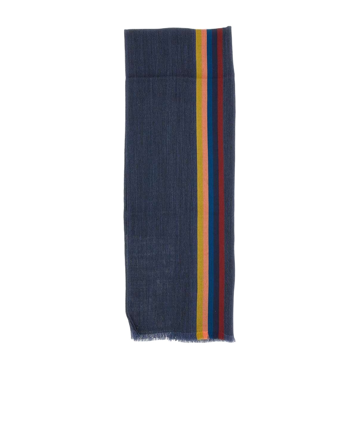 PAUL SMITH PAUL SMITH STRIPE DETAILED FRAYED EDGE SCARF