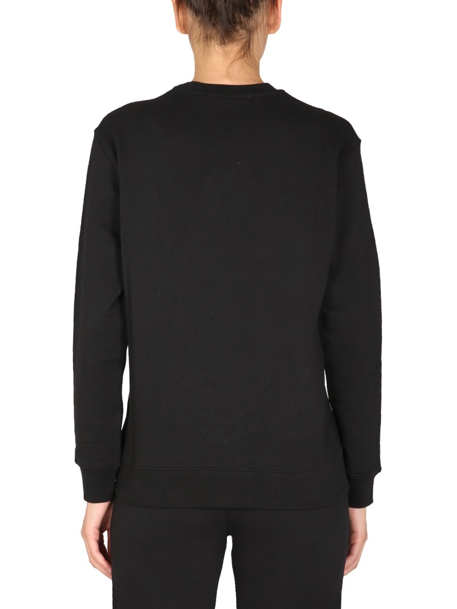Msgm Logo-print Crew Neck Sweatshirt In Black