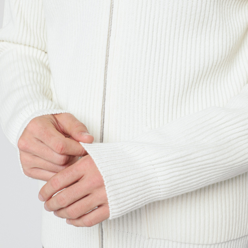 Lardini White Wool And Cashmere Hooded Cardigan In White