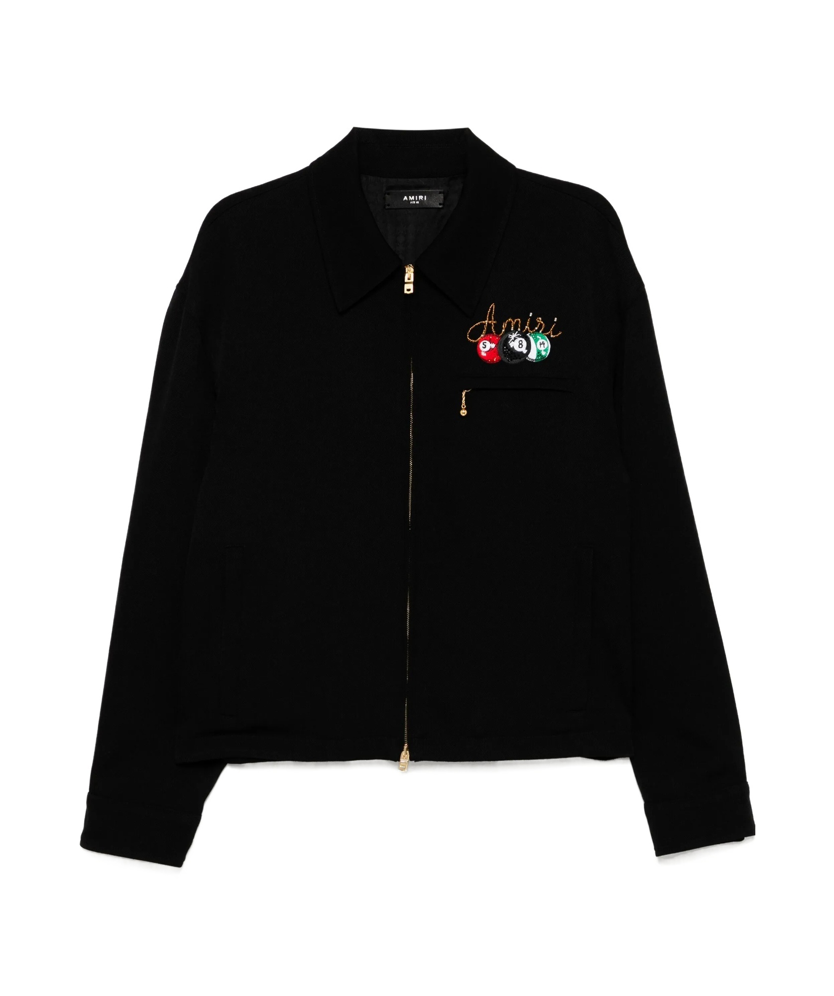 Amiri Mens Black Pool-print Blouson Wool Jacket In Blue
