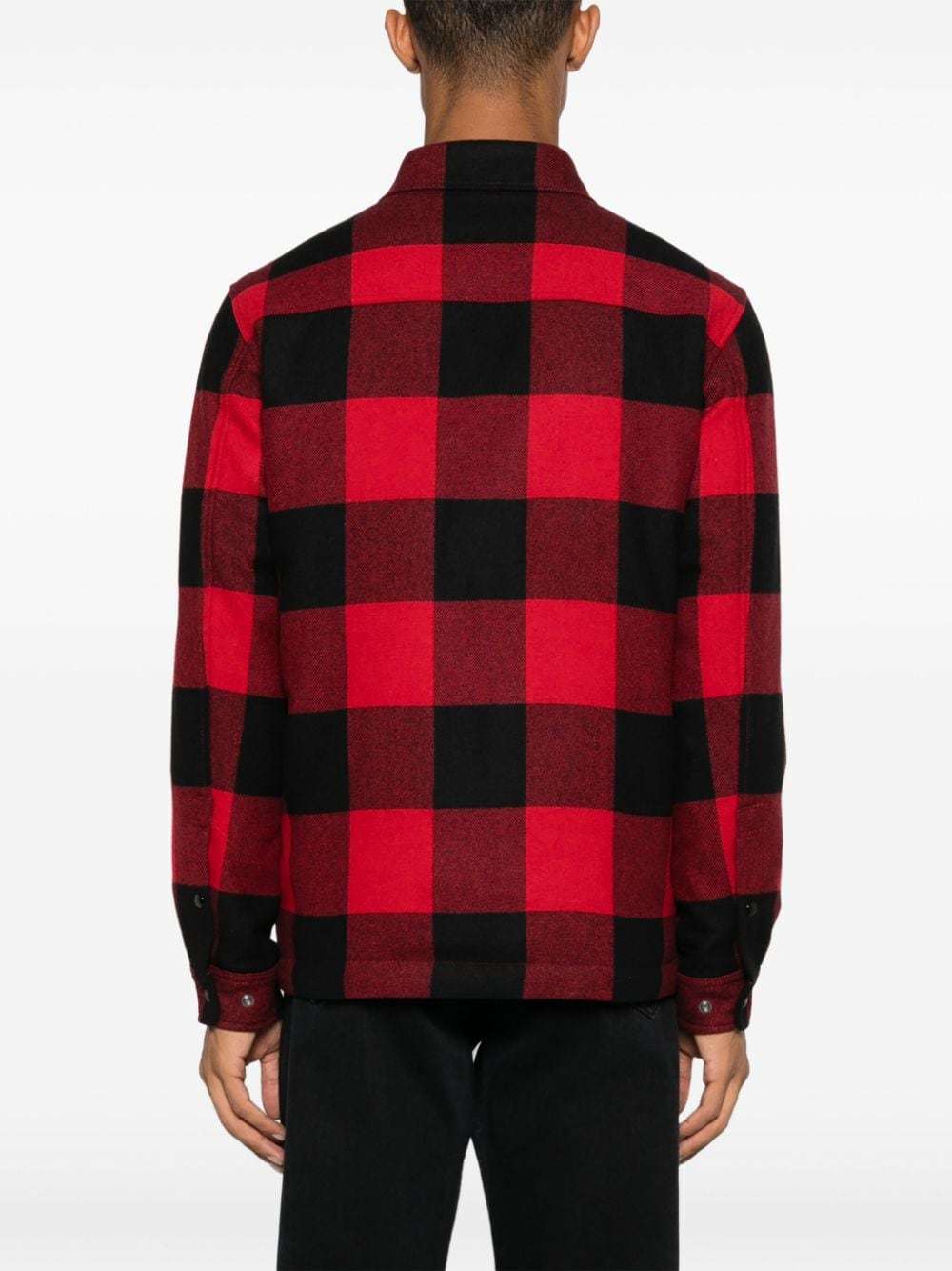 Woolrich Alaskan Wool Check Overshirt In Red