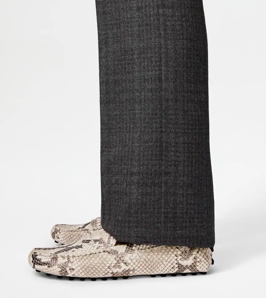 Tod's Snake-effect Leather Driving Loafers In Multi