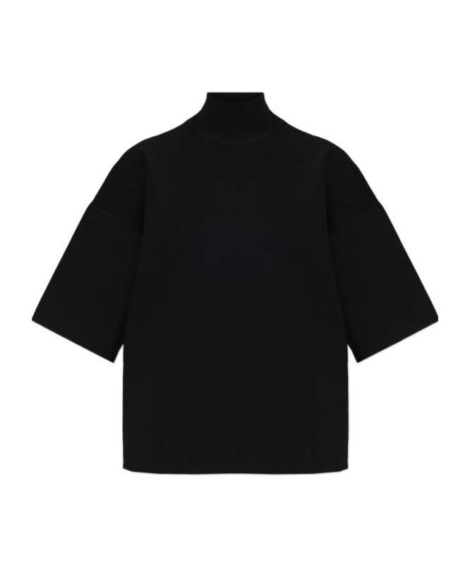 Theory Stretch-jersey Turtleneck Top In Black