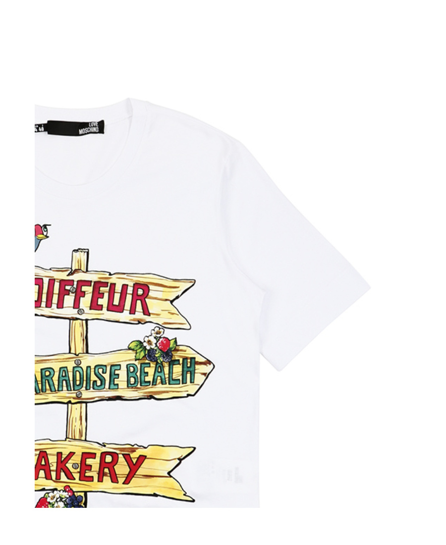 Moschino Printed T-shirt With Round Neck In White