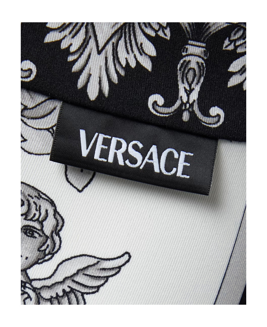 Versace Silver Baroque Leggings In Black