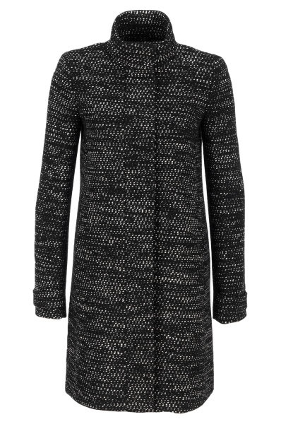 Armani Jeans Dark Gray Long-sleeved Coat In Black