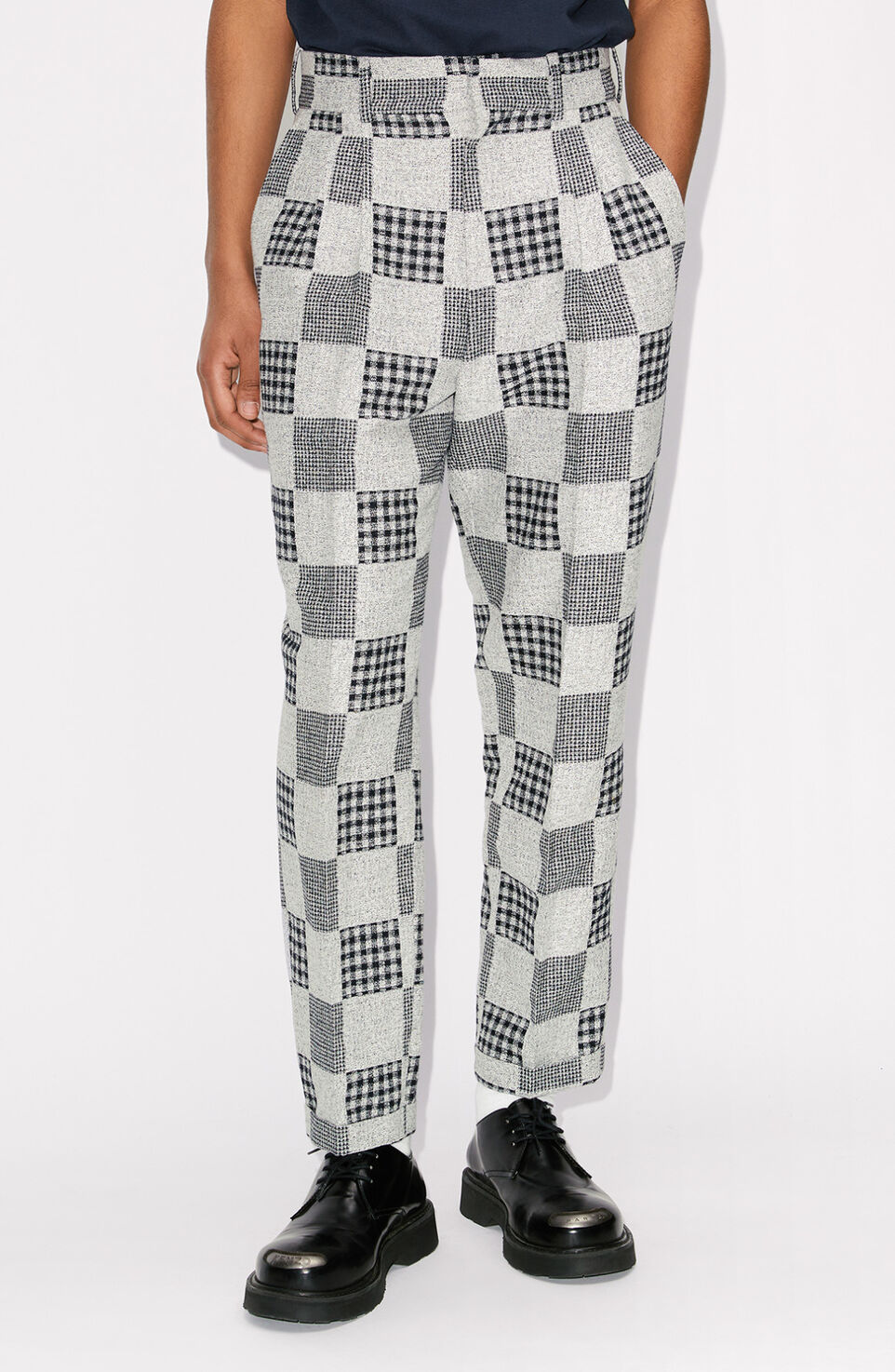 Kenzo Patchwork Trousers In Gray