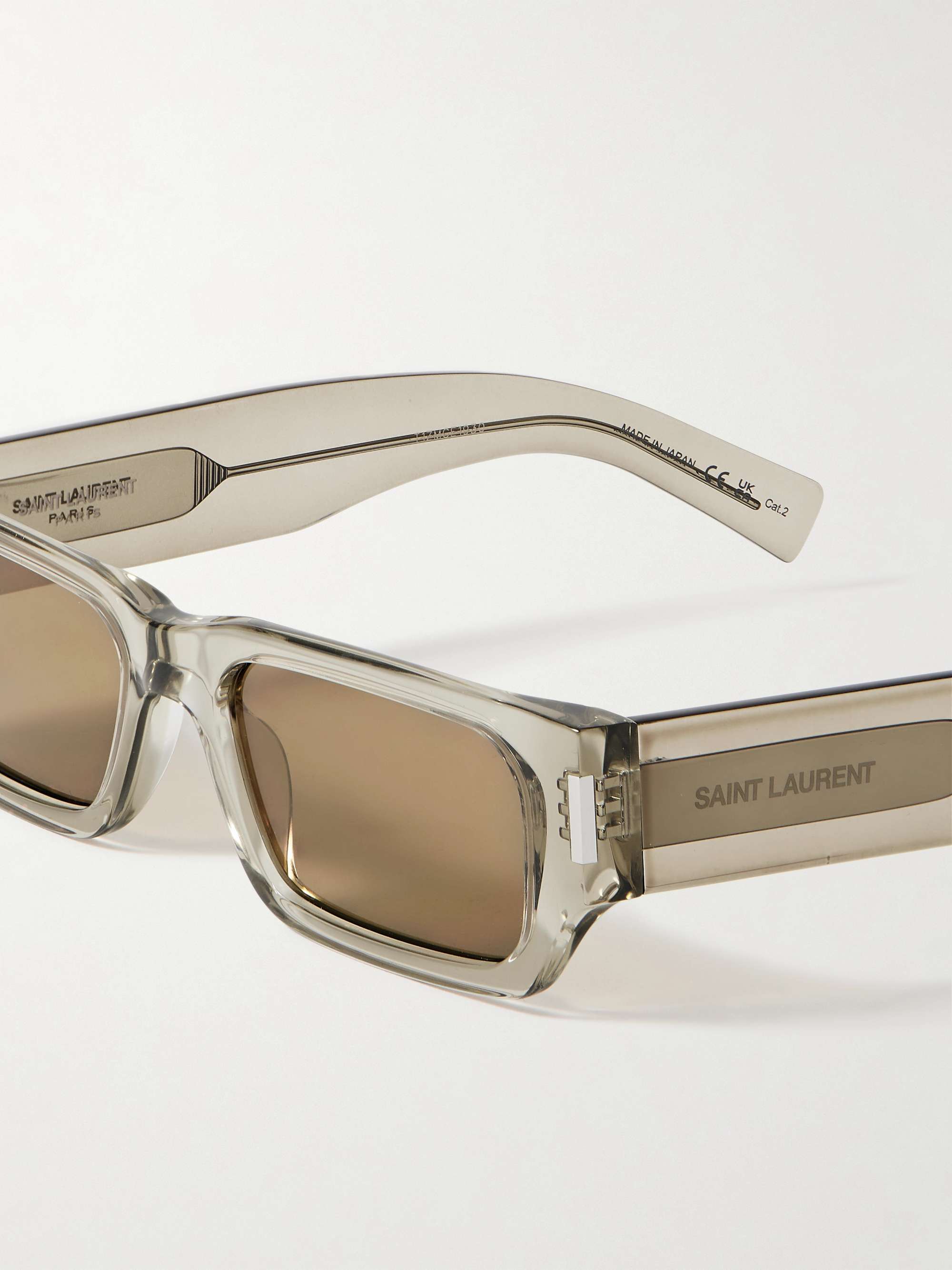 Saint Laurent Sl 660 Rectangle-frame Sunglasses In Green