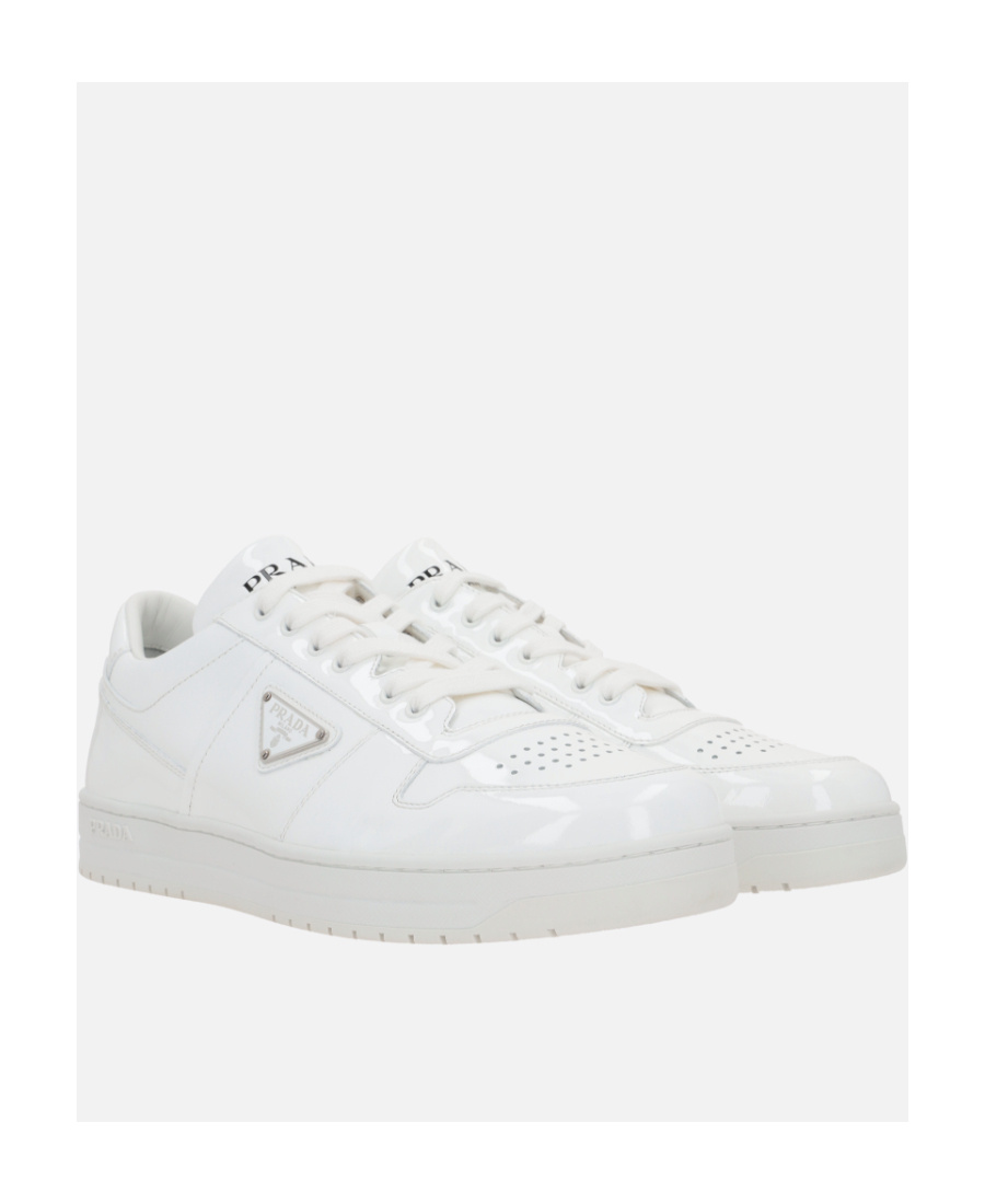 Prada Downtown Triangle-logo Sneakers In White