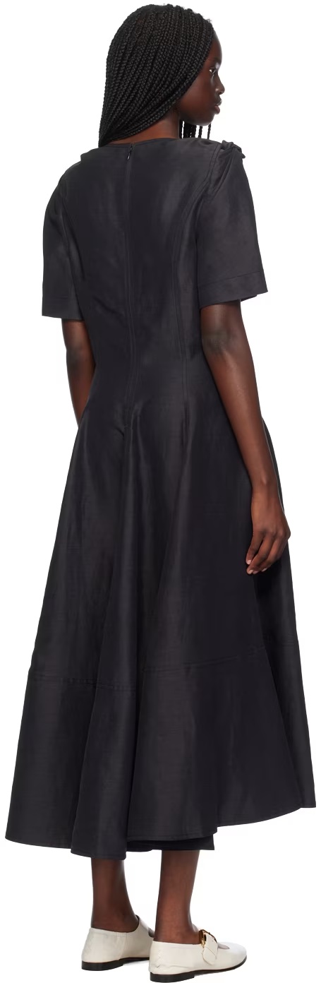 Bottega Veneta V-neck Short-sleeved Dress In Black
