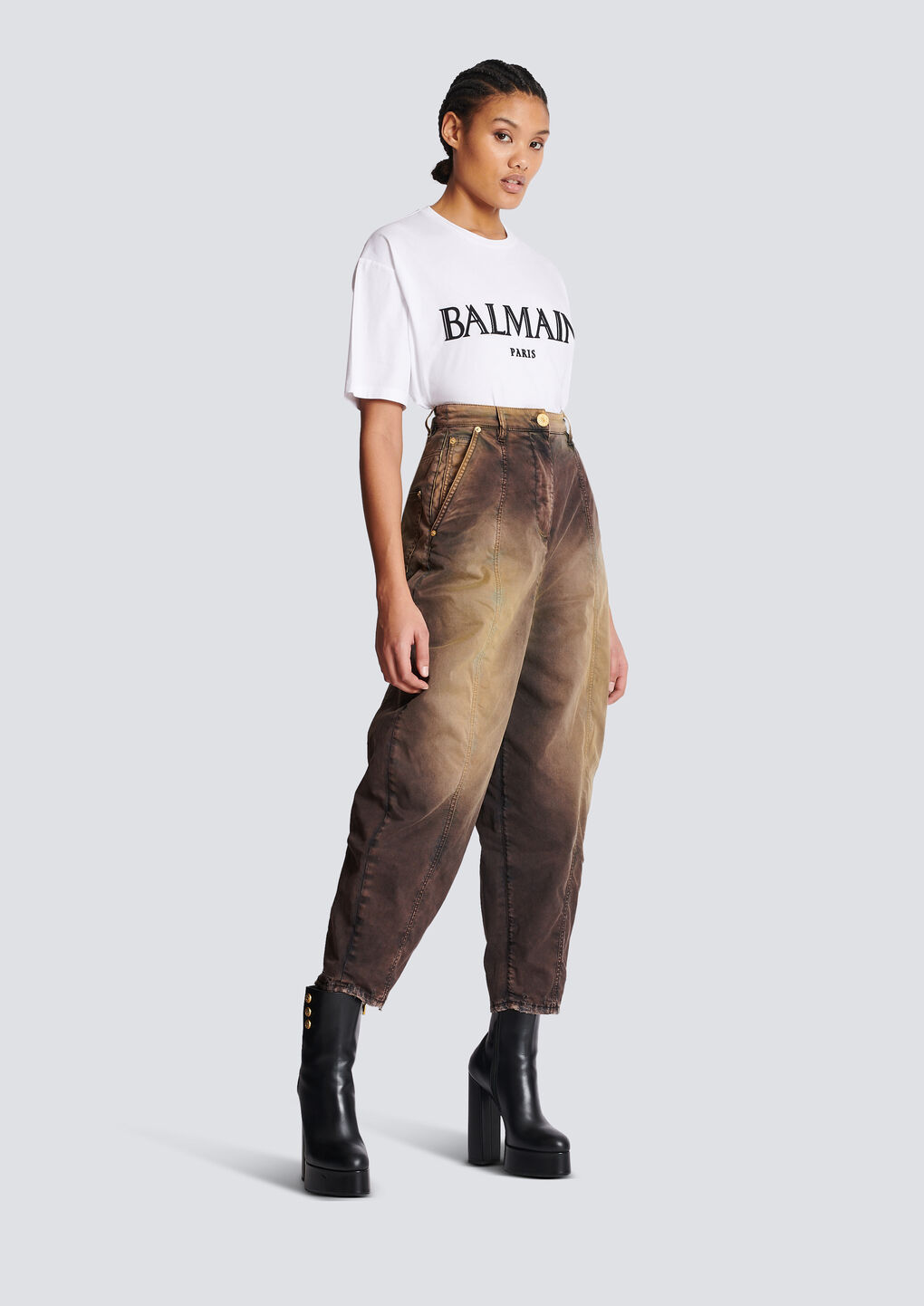 Balmain Tie-dye Print Tapered Jeans In Multicolor