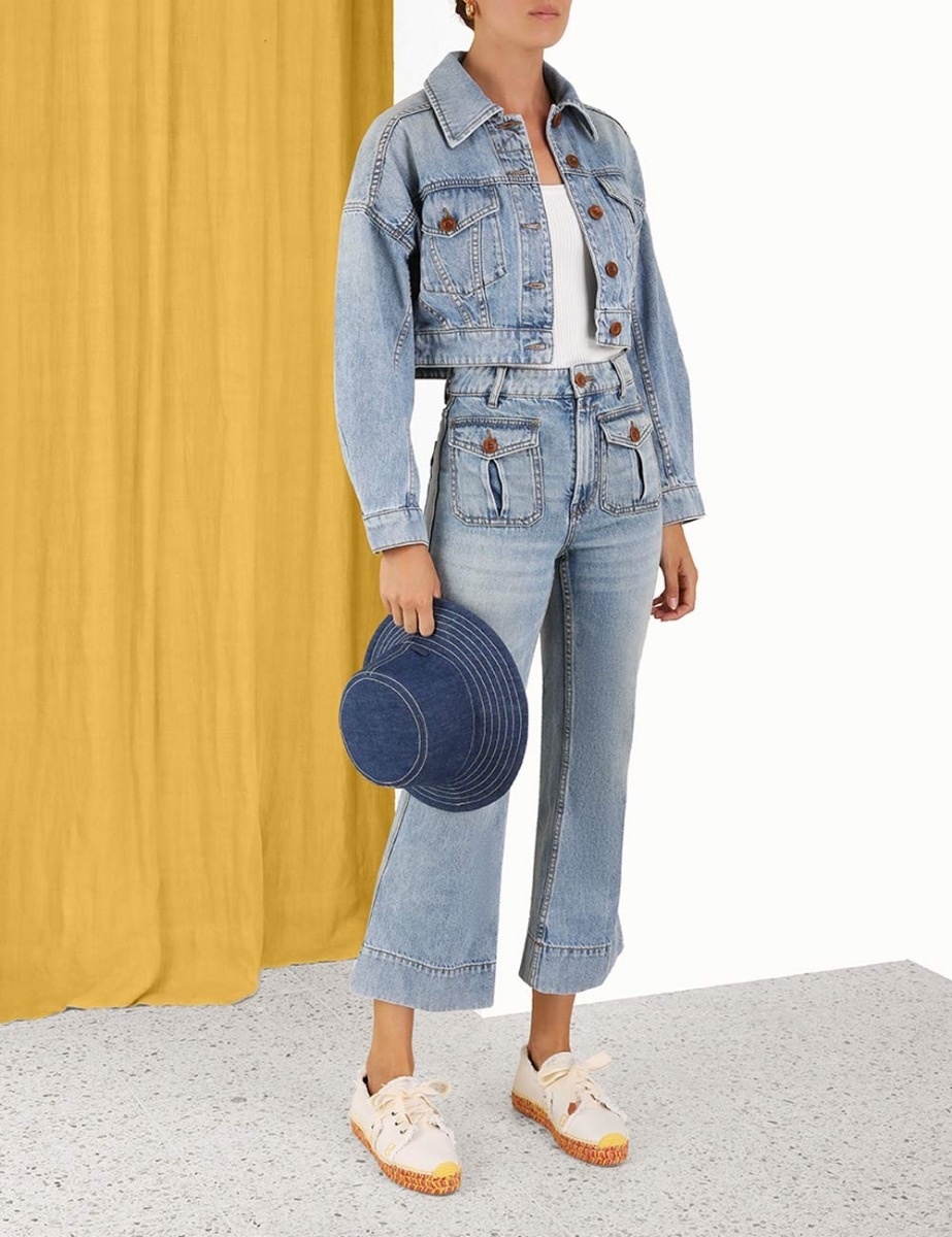 Zimmermann Flared Jeans In Gray