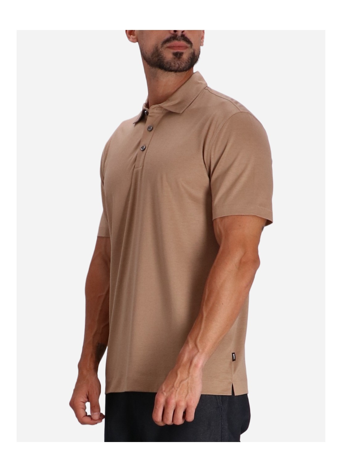 Hugo Boss Regular-fit Polo Shirt In Cotton And Silk In Nude
