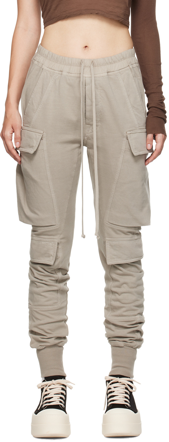 Rick Owens Drkshdw Off-white Porterville Mastodon Megacargo Lounge Pants In Nude