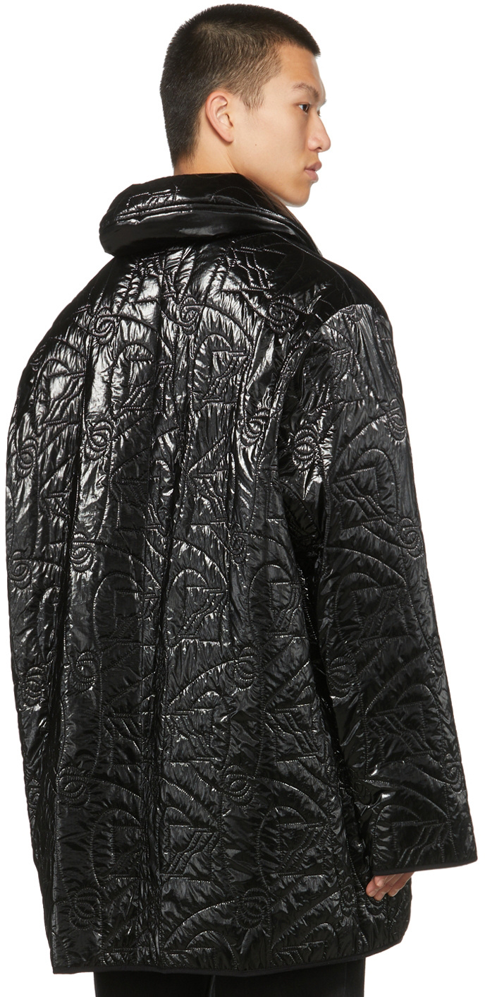 We11 Done Oversized Quilted Casual Jacket In Black
