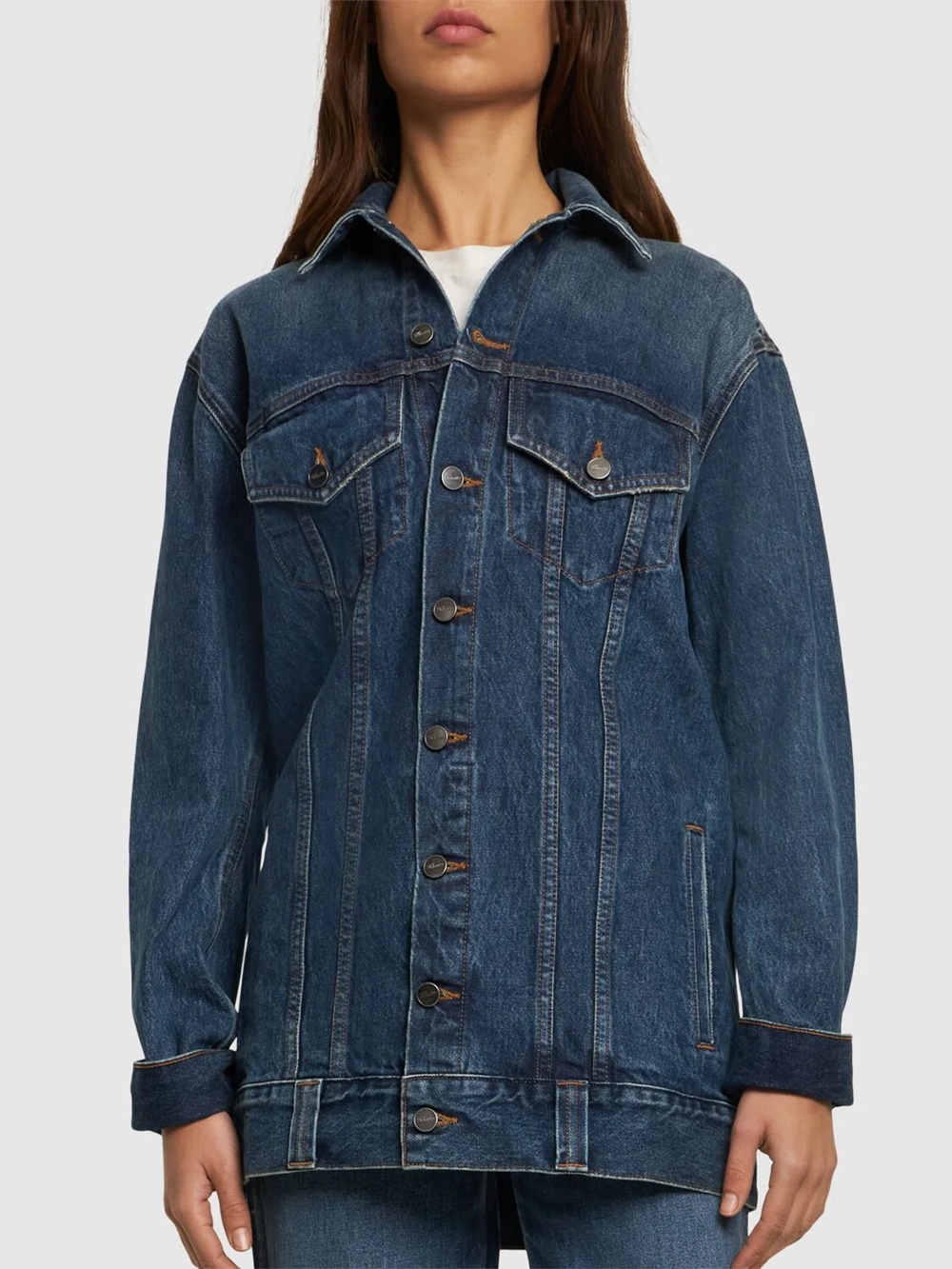 Shop Khaite Ross Denim Jacket In Blue