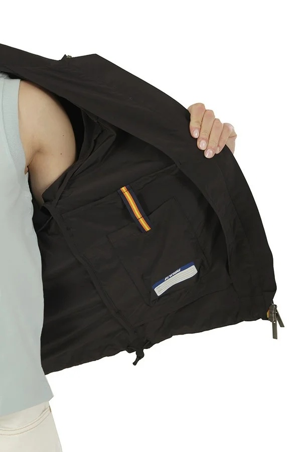 K-way Cropped Casual Jacket In Black