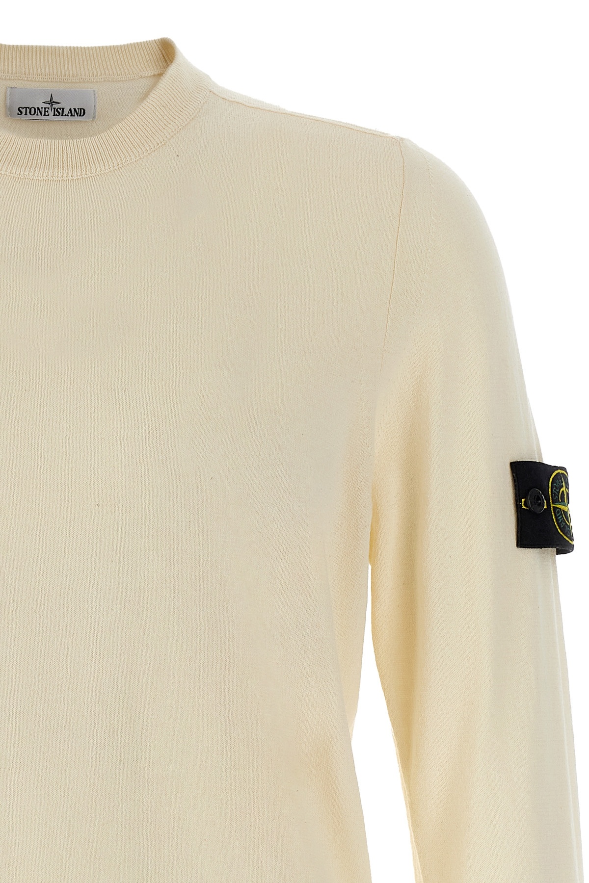 Stone Island Cotton Blend Sweater In Nude