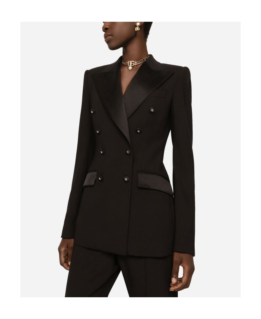 Dolce & Gabbana Satin And Duchesse Tuxedo Jacket In Black
