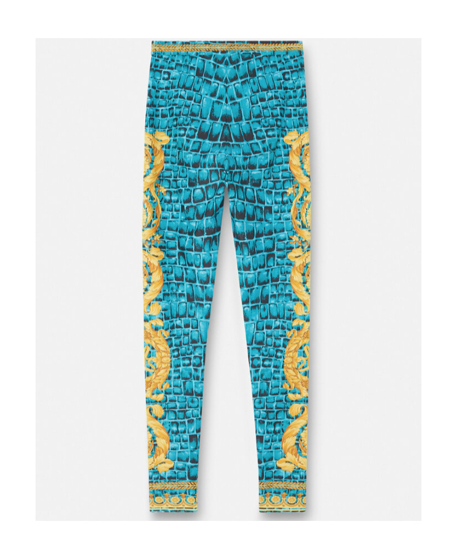 Versace Color Logo Leggings In White