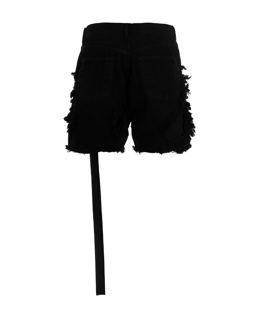 Rick Owens Drkshdw Trucker Cut-off Denim Shorts In Black