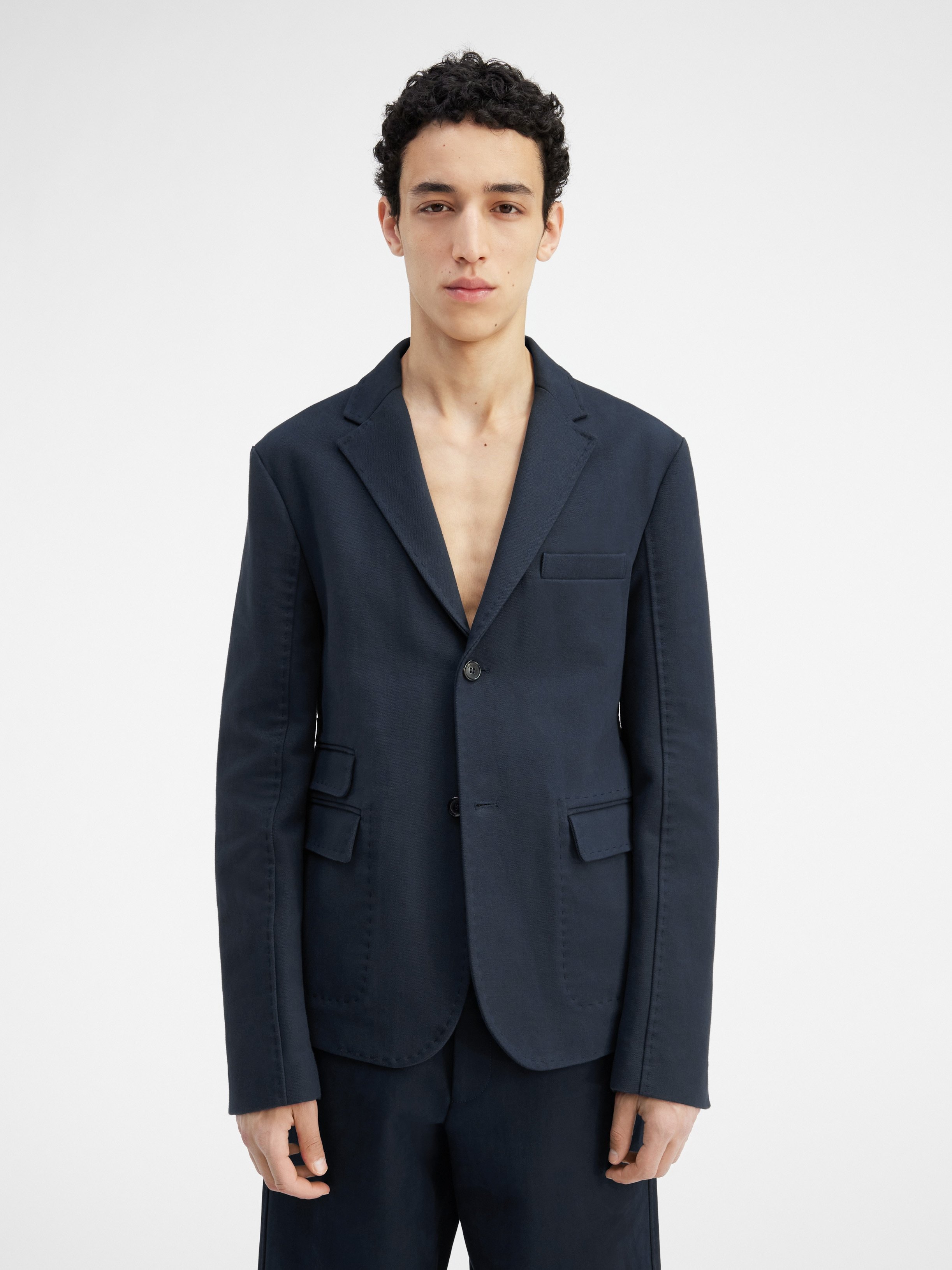 Jacquemus La Veste Piccinni Belted Jacket Featuring Notch Lapels In Black